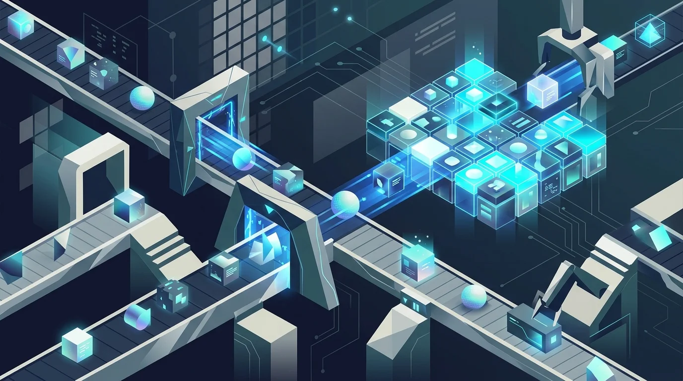 Conceptual illustration of programmatic SEO automated content generation