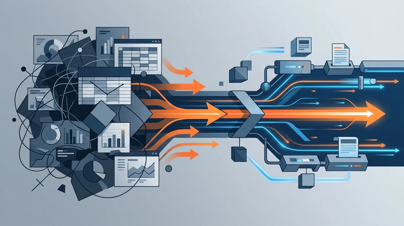Conceptual illustration showing the shift from manual SEO analytics to autonomous content publishing