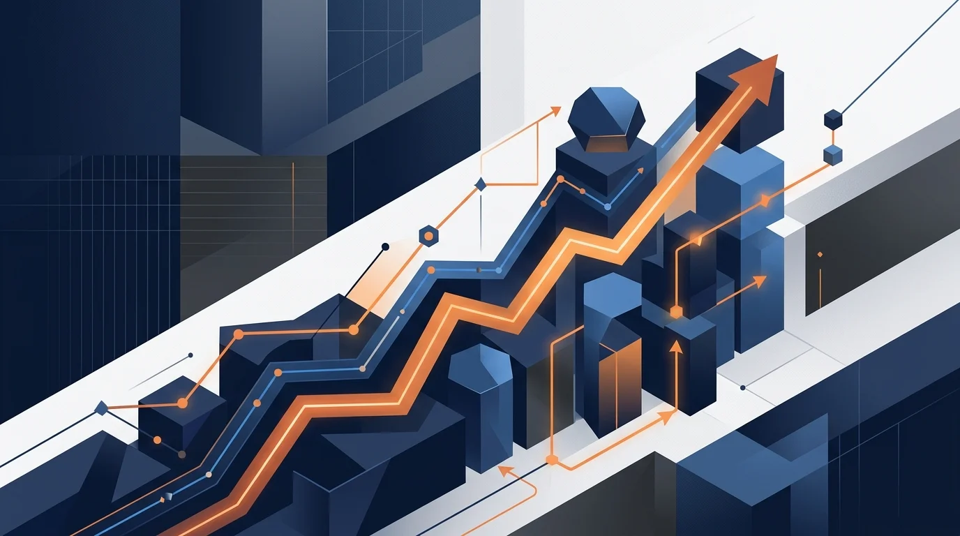 Abstract representation of SEO growth and automated content tracking