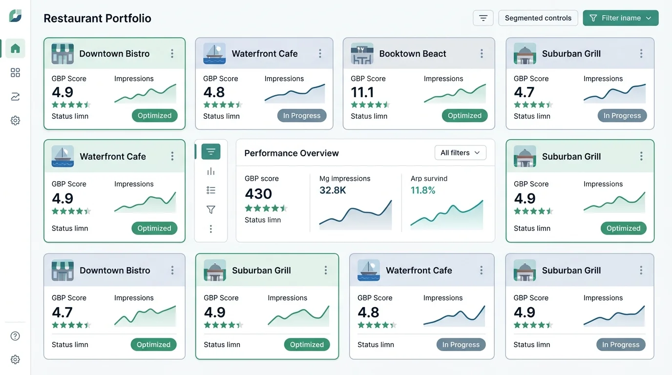 multi-location restaurant visibility dashboard